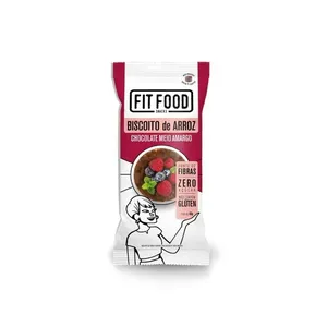 Biscoito de Arroz Fit Food Chocolate Meio Amargo Zero Açúcar 30g BISC ARROZ FIT FOOD CHOCO MEIO AMARGO ZE