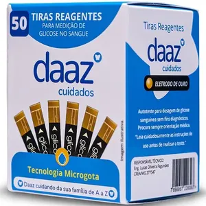 Tiras Reagentes para Medição de Glicose Glicoo Daaz 50 Unidades