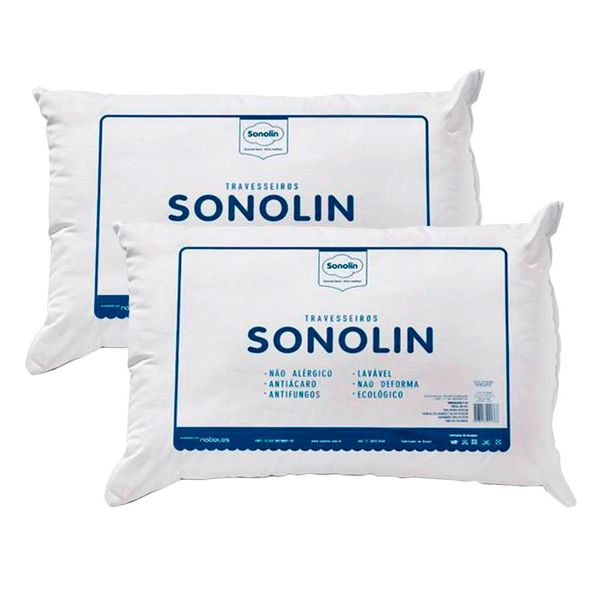 Travesseiro Sonolin Prime em Fibra Siliconada 50x70cm Branco 2 Unidades n/a