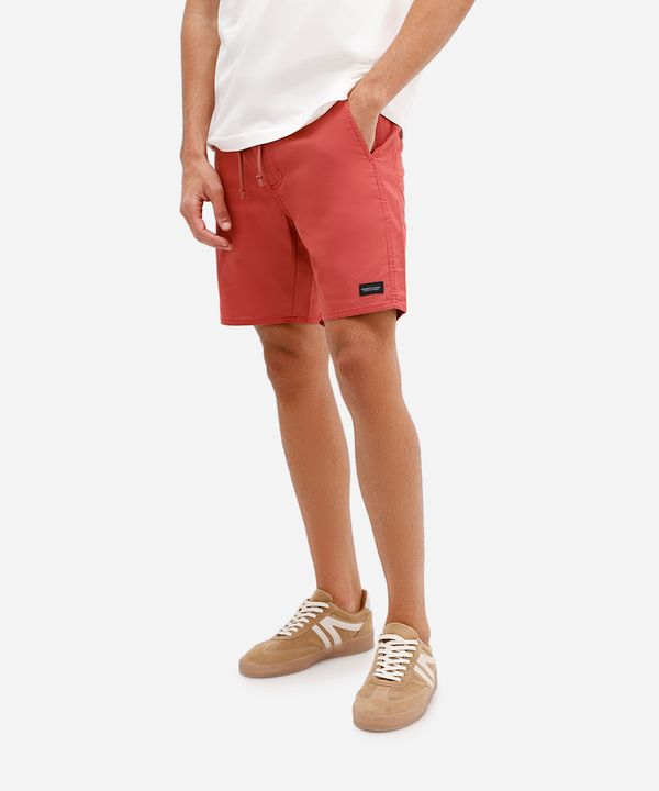 bermuda reta masculina de sarja com cordão laranja 48