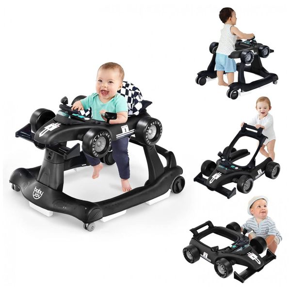 Andador Infantil Interativo 4 em 1 com Sons, Luzes e Atividades, Baby Joy, Vermelho 110v