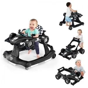 Andador Infantil Interativo 4 em 1 com Sons, Luzes e Atividades, Baby Joy, Vermelho 110v