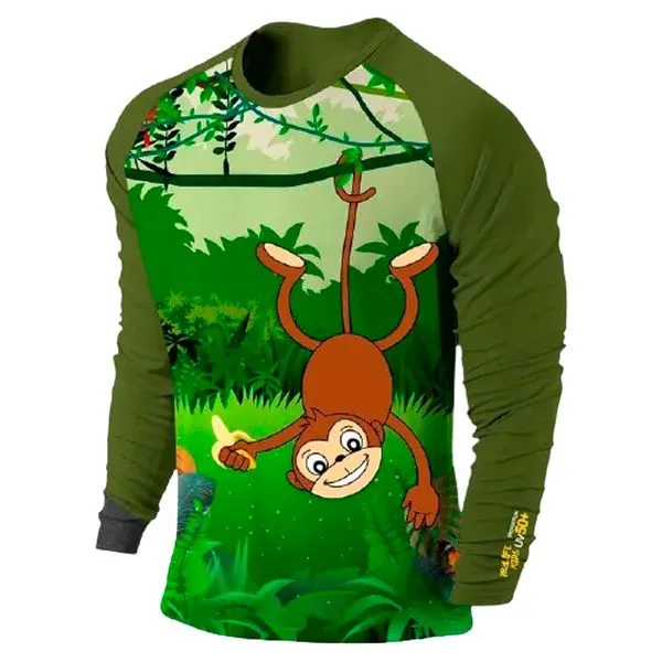 Blusa Infantil Proteção Solar UV50+ Prolife Monkey 4 Anos 1207221020 (MP)