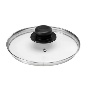 Tampa de Vidro Multiflon com Pomel Preto - 14cm de Diâmetro