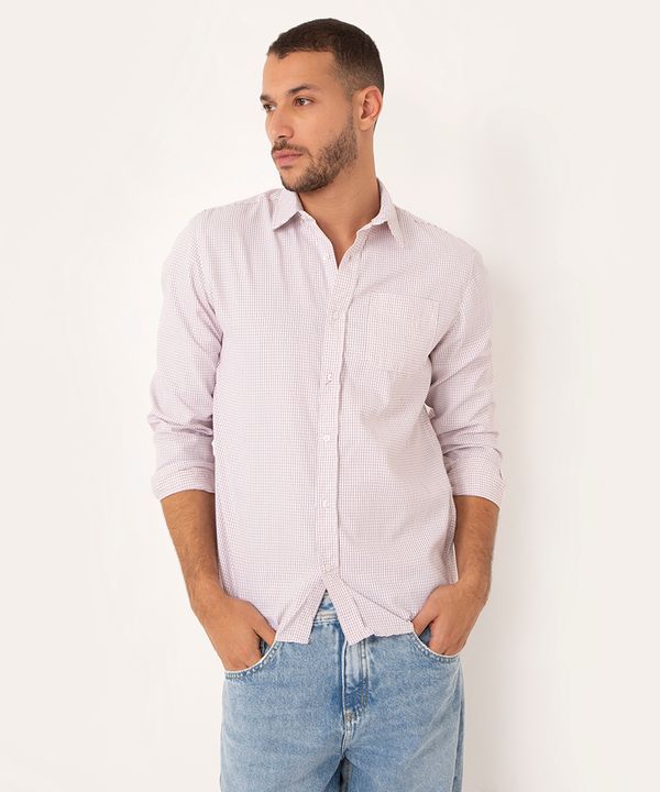 camisa comfort manga longa com bolso branca GG