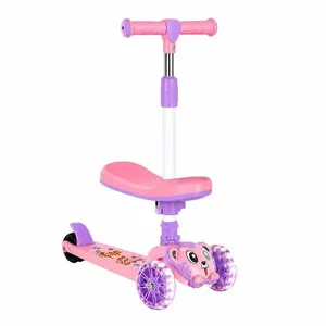 Patinete Infantil 3 Rodas com Assento Tigre Luzes LED Guidão Ajustável Cheguei BR Patinete Infantil 3 Rodas Assento Tigre LED Guidão Ajustável Cheguei BR