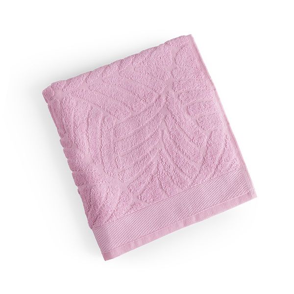 Toalha de Rosto Native Fio Penteado Jacquard Folhas 01 Peça 100% Algodão - Rosa Vintage