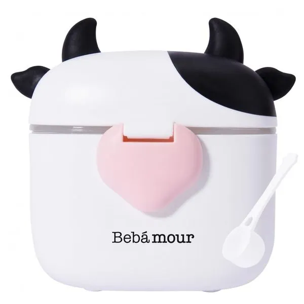 Dispenser de Fórmula Bebamour Preto 3 Compartimentos com Colher 450ml