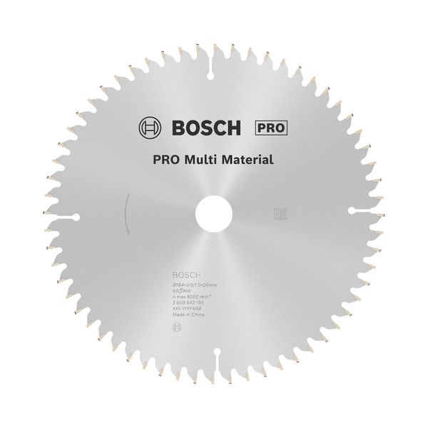 Disco de Serra Circular PRO Multi Material 184mm 60 Dentes Bosch Disco de serra circular PRO Multi Material 184mm, 60d Bosch
