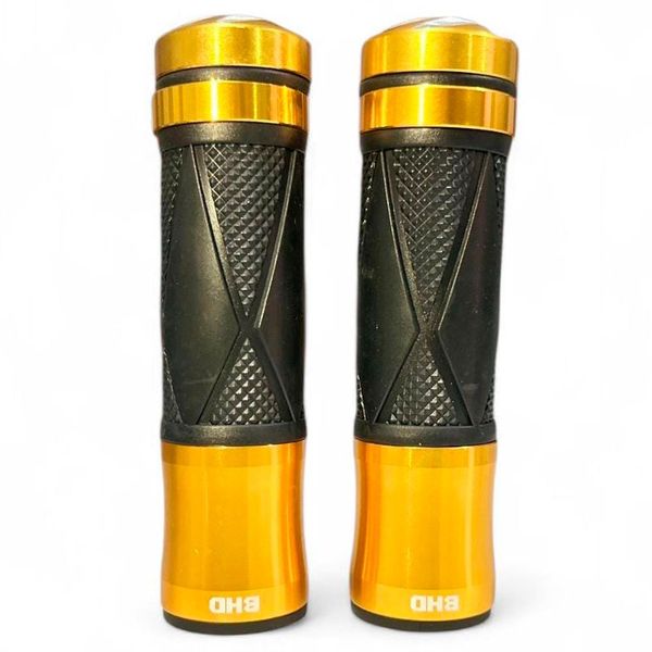 Manopla Para Moto BHD Universal Pro-Fire Sem Roldana Preto E Dourado (MP)