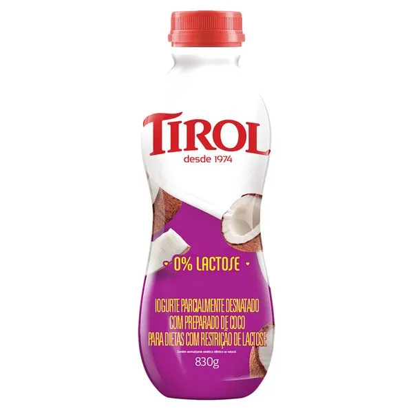 Iogurte Tirol Zero Lactose Coco 830g