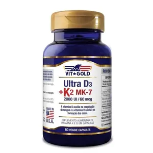 Vitamina K2 60mcg + D3 2000UI Vitgold 60 Cápsulas