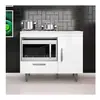 Balcão para Cooktop 4 Bocas Poliman Alecrim com Nicho para Micro-ondas, 1 Porta, 1 Gaveta e 1 Prateleira Branco