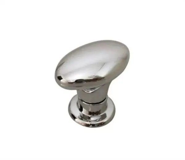 Puxador Oval Grande Cromado com 2 Peças - Indart