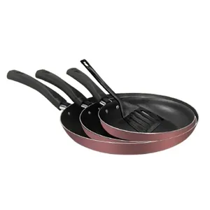 Kit 3 Frigideiras (17cm/21cm/25cm) Alumínio Antiaderente Rose Com Espátula 2140209 - Alumínio Marpal