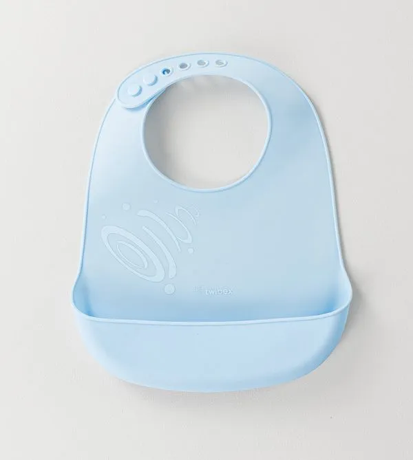 Babador de silicone com Cata-migalhas Azul Twibex Azul