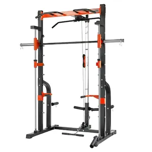 Half Rack Smith Barra Guiada Yangfit com Polias e Landmine