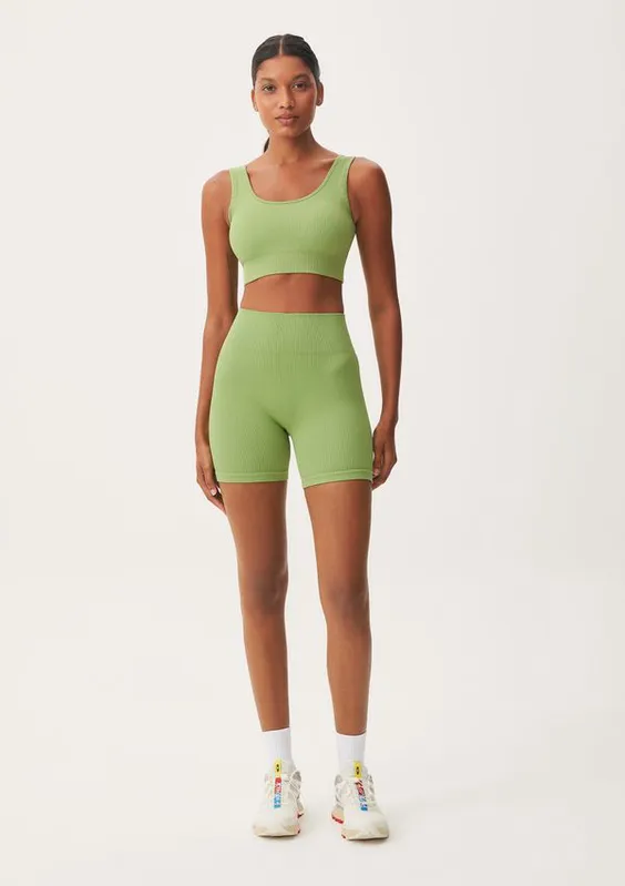 Bermuda Esportiva Feminina Biker Sem Costura - Verde M