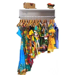 Arara de Parede Cabide Metal Closet Loja 1,10m Magia Móveis
