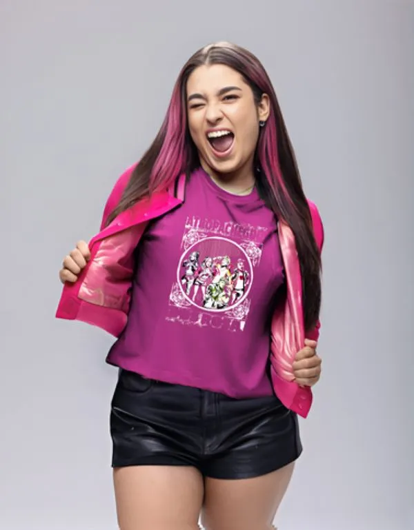 Camiseta de Algodão Dos Rosa Pink Quadro M / Rosa