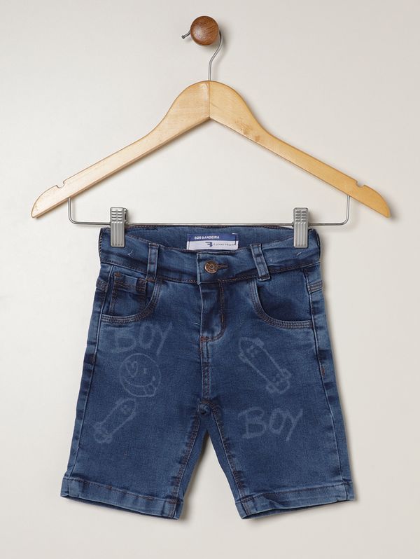 Bermuda Jeans Infantil Para Menino - AZUL 2