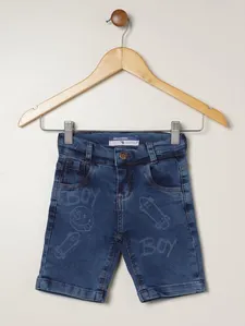 Bermuda Jeans Infantil Para Menino - AZUL 2
