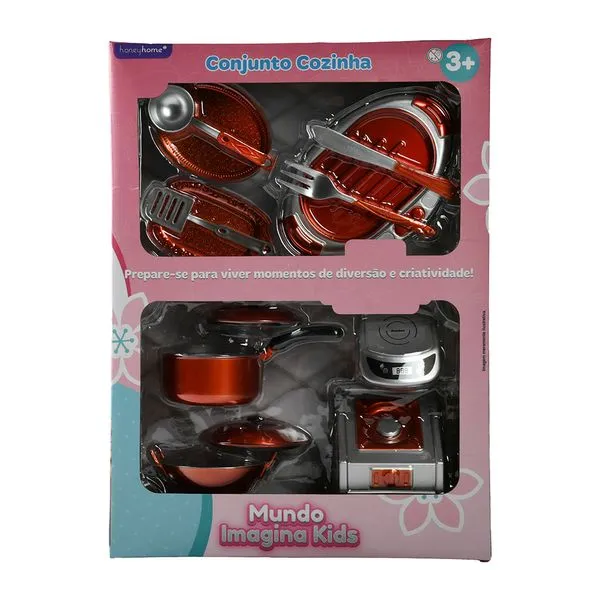 Conjunto Cozinha Hora da Diversão com Acessórios Plástico 11 Peças LM3184 - honeyhome