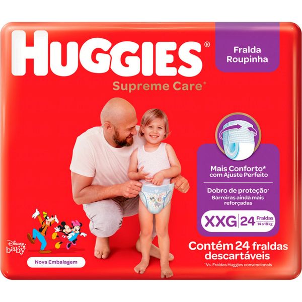 Fralda Huggies Roupinha Supreme Care Mega Xxg 24 Unidades