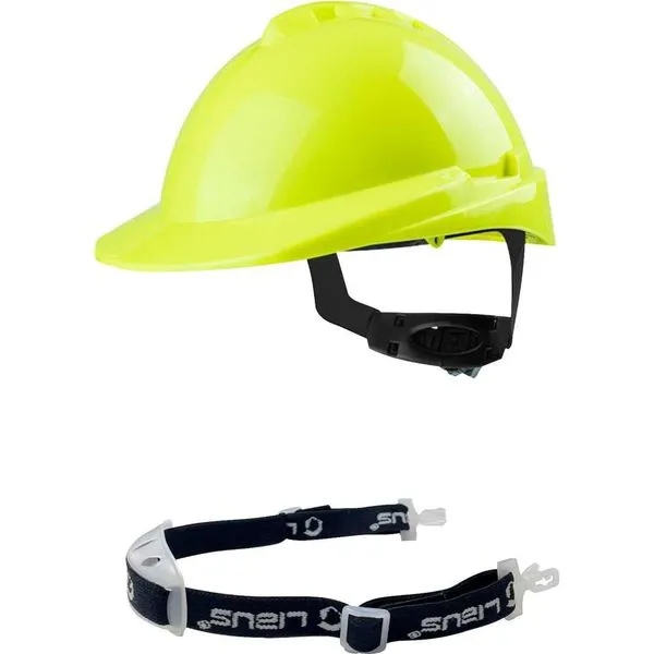 Capacete aba frontal amarelo fluorescente com catraca e jugular milenium 904904 LIBUS