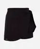 short saia juvenil de algodão com amarração preto 10