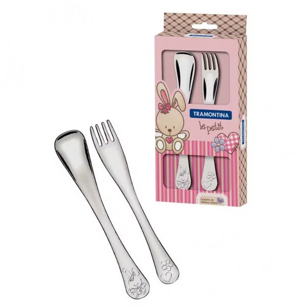 Conjunto Talheres Infantil Tramontina Le Petit Menina Inox 2 Peças Inox