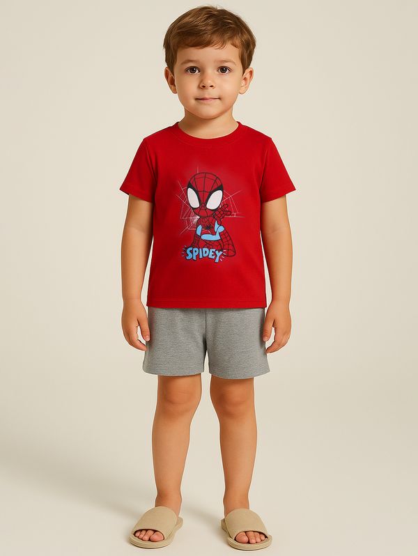 Pijama Curto Spidey Man Infantil Para Menino - VERMELHO 1