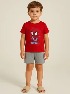 Pijama Curto Spidey Man Infantil Para Menino - VERMELHO 1