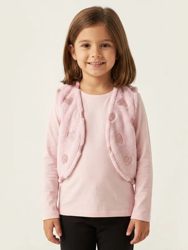 Colete Fleece Infantil Para Menina - ROSA 4