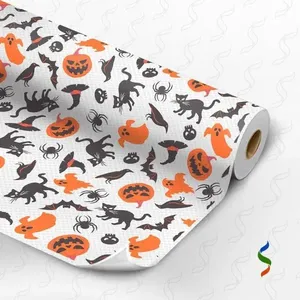TNT Estampado Halloween Desenhos 1,40M 40G Rolo 25 Metros Supper TNT Estampado Halloween Desenhos 1,40M 40G 25MTS Supper