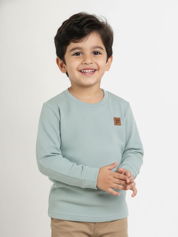 Camiseta Manga Longa Infantil Para Menino - VERDE 2