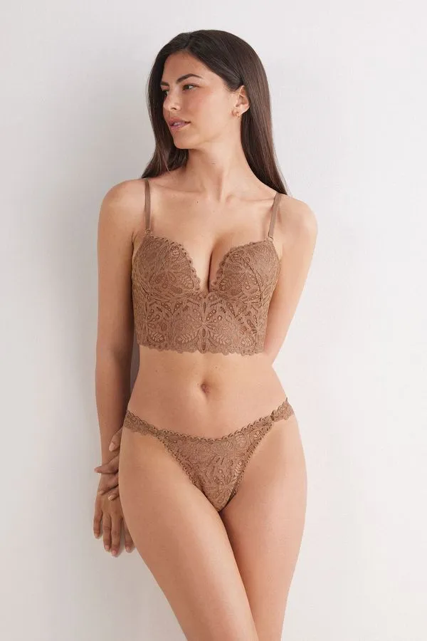 Sutiã Bustier Monica Italian Riviera - Marrom 42C