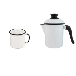Leiteira e caneca qualidade em Agata- 900 ml - Branca - Ewel