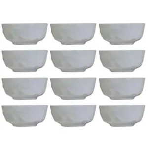 Conjunto com 12 Tigelas M Germer Edros em Porcelana Branca - 600 ml