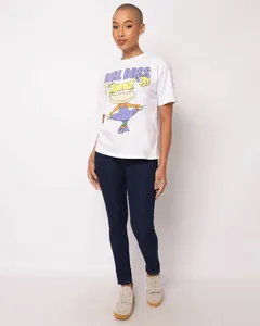 Calça Jeans Feminina Cigarrete Barra Aberta com Bolsos Azul 42