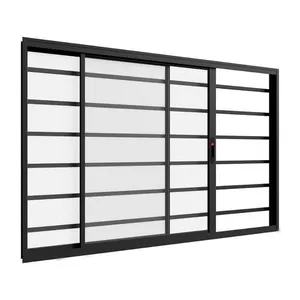 Janela de alumínio Ônix 02 folhas com grade preto - 100x150