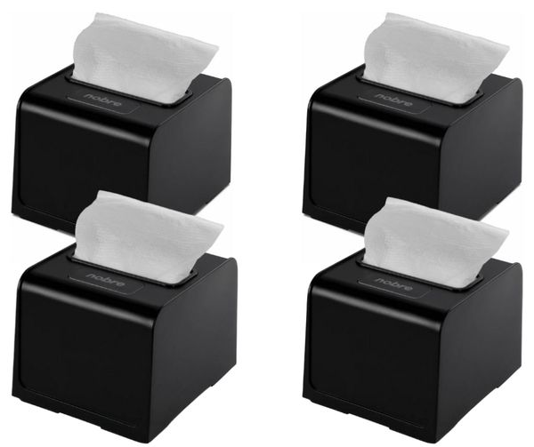 Kit 4 Dispenser Porta Guardanapo Interfolhado Preto Nobre