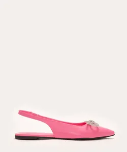 sapatilha bico fino laço com strass oneself rosa 35