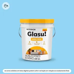 Tinta Acrílica Econômica Fosca Glasu Suvinil Balde 3,6L Muda Fácil Céu Claro (MP)