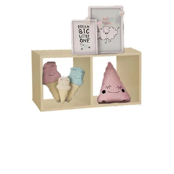 Nicho Duplo F031 50x25x20CM em MDF Natural Retangular para Organização e Decoração Cru Nicho Duplo F031 50x25x20CM em MDF Natural Retangular para Organização Cru