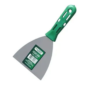 Espátula Inox Nauber Lisa Tamanho:100MM para Acabamento com Cabo PVC Emborrachado Verde Nauber Espátula Inox Nauber Lisa Tamanho:100MM com Lâmina em Aço Inox e Cabo PVC Emborrachado Verde Nauber