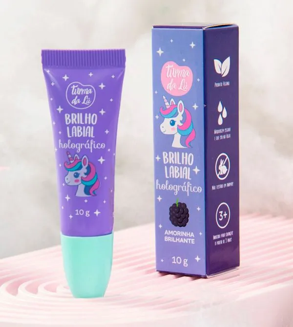 Brilho Labial Holográfico Unicórnio - Amorinha Brilhante Amorinha Brilhante