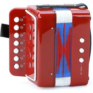 Brinquedo Mini Acordeon Sanfona Gaita Instrumento Musical Vermelho