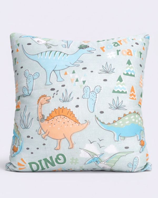 Almofada Infantil Estampado Dinossauros 40cm x 40cm Verde UN