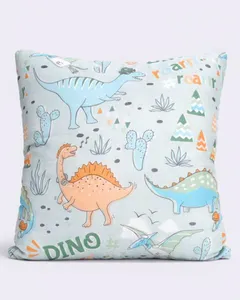 Almofada Infantil Estampado Dinossauros 40cm x 40cm Verde UN